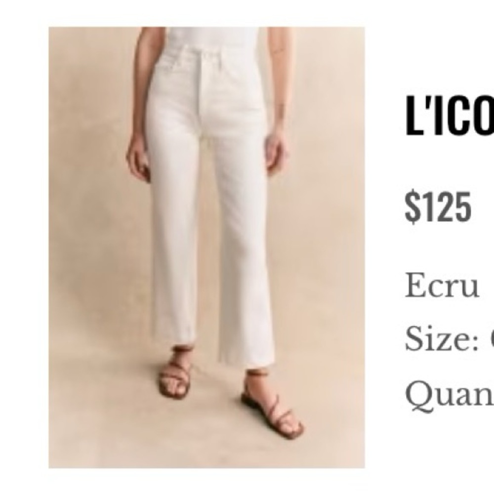 Sezane Ecru Women Jeans